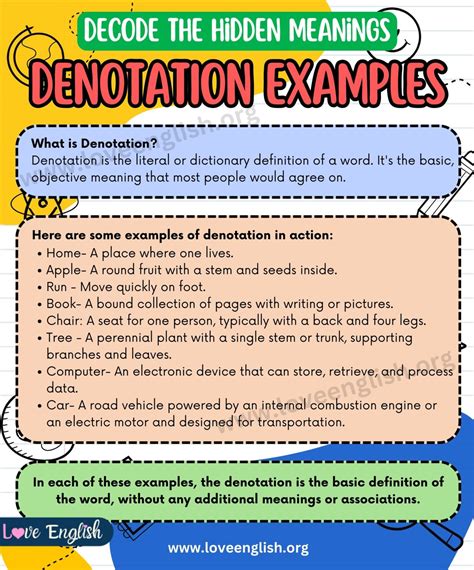 what is an example of connotation and denotation words