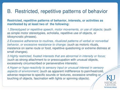 what is an example of restricted repetitive patterns of behavior