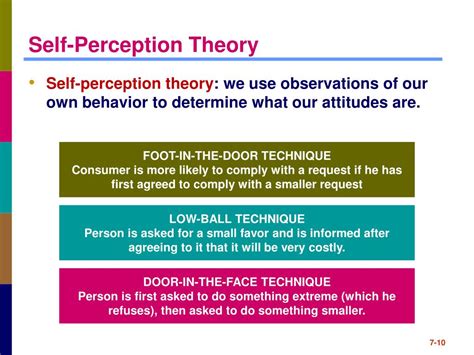 what is an example of self perception theory