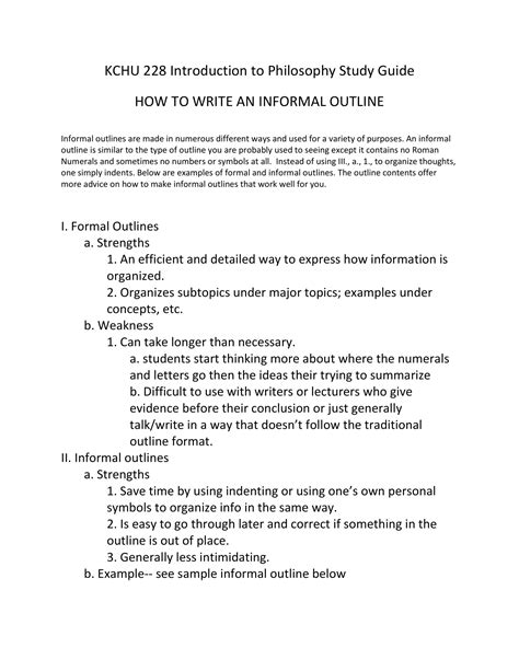 what is an informal outline