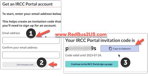 what is an invite code for ircc portal
