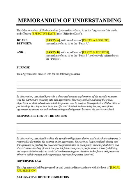 what is an memorandum of understanding