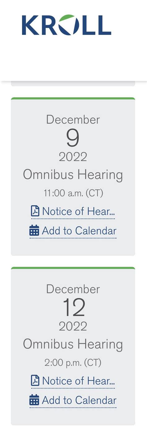 what is an omnibus hearing date
