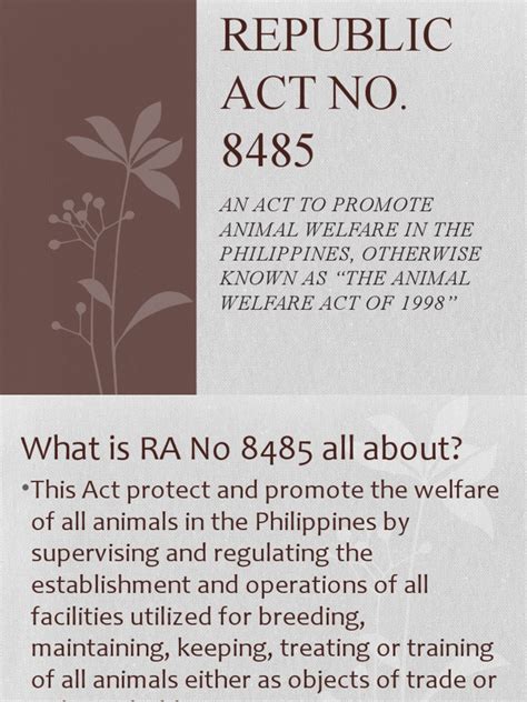 what is animal welfare act in the philippines