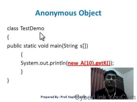 what is anonymous object in java with example