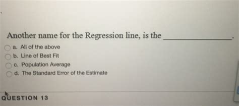 what is another name for a regression line