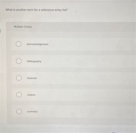 what is another term for a reference entry list