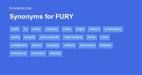 what is another word for fury