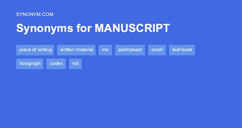 what is another word for manuscript