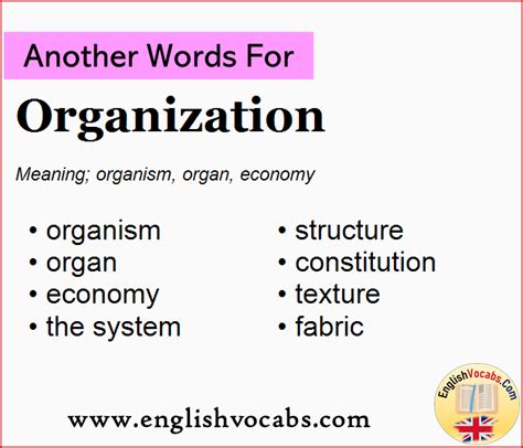 what is another word for organizational