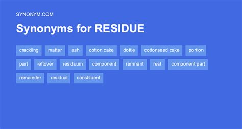 what is another word for residue