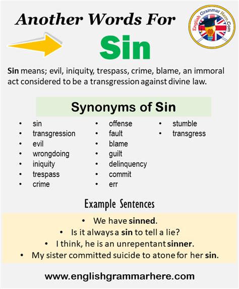 what is another word for sin