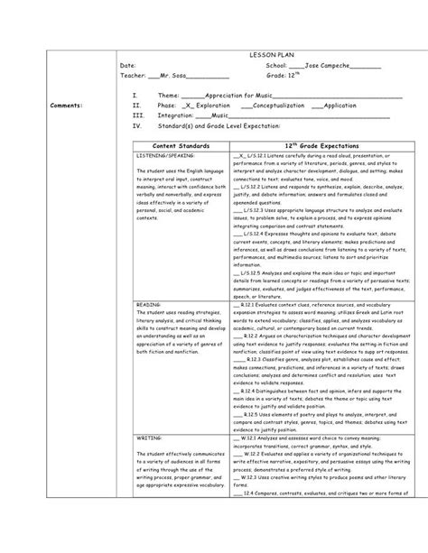 what is application in lesson plan example