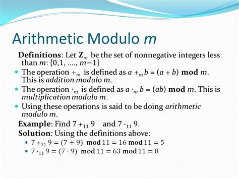 what is arithmetic modulo m