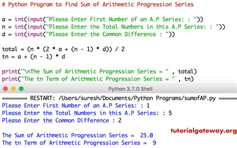 what is arithmetic progression in python