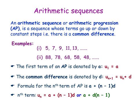 what is arithmetic sequence grade 10