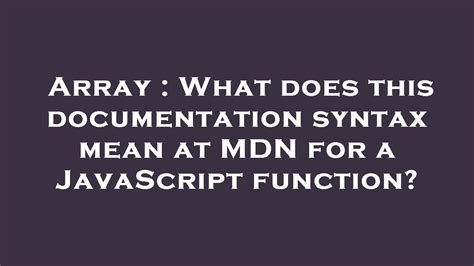 what is array in javascript mdn