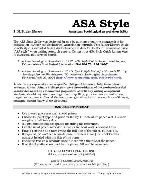 what is asa format example