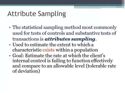 what is attribute sampling in project management