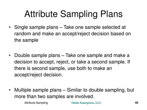 what is attribute sampling plan