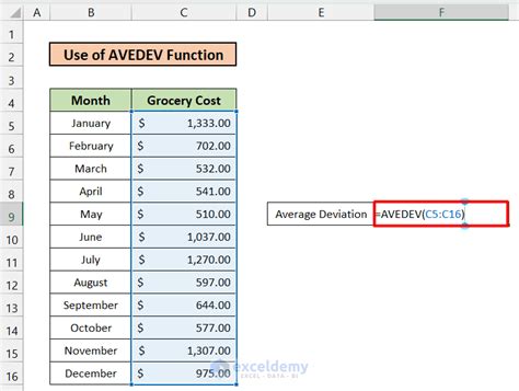 what is average deviation in excel