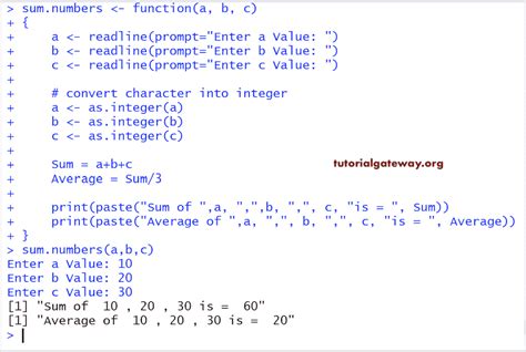 what is average function in r