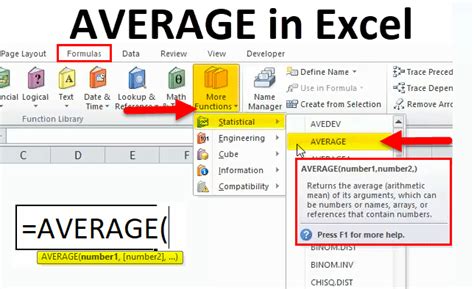 What Is Average In Excel Definition