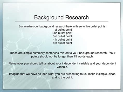 what is background research in science examples