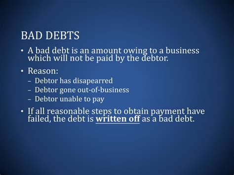 what is bad debts in simple words