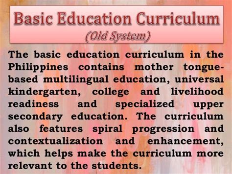 what is basic education curriculum