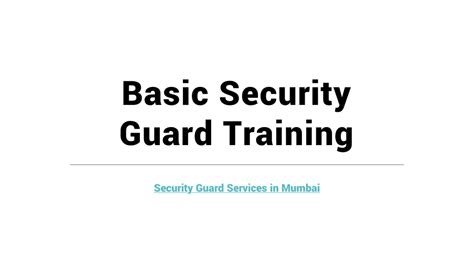 what is basic security guard course