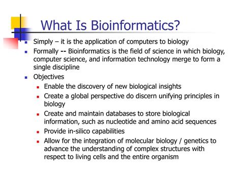 what is bioinformatics and its application
