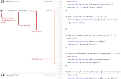 what is blame option in github