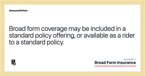 what is broad form products coverage