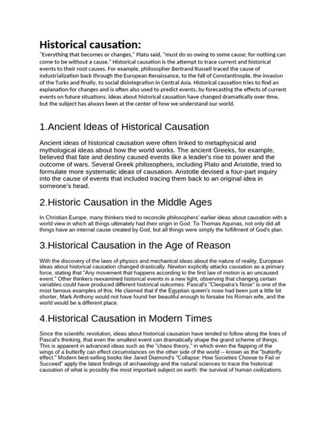 what is causation in history pdf