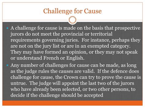 what is challenge for cause in criminal justice