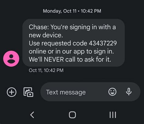 what is chase text number