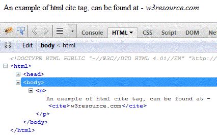 what is citation tag in html