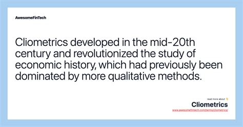 What Is Cliometrics In History
