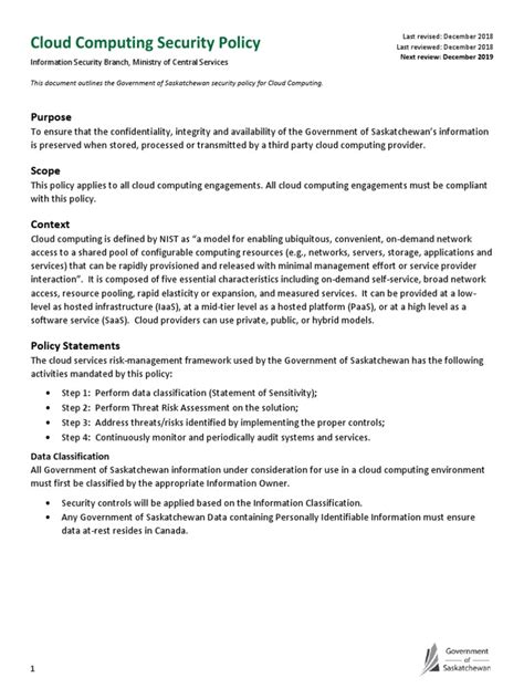 What Is Cloud Computing Security Policy