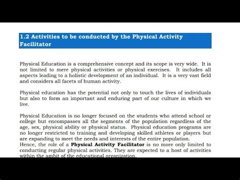 what is code and conduct of physical activity facilitator