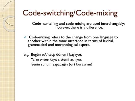 what is code mixing and code switching