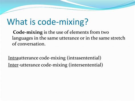 what is code mixing in language
