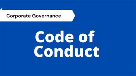 what is code of conduct in corporate governance