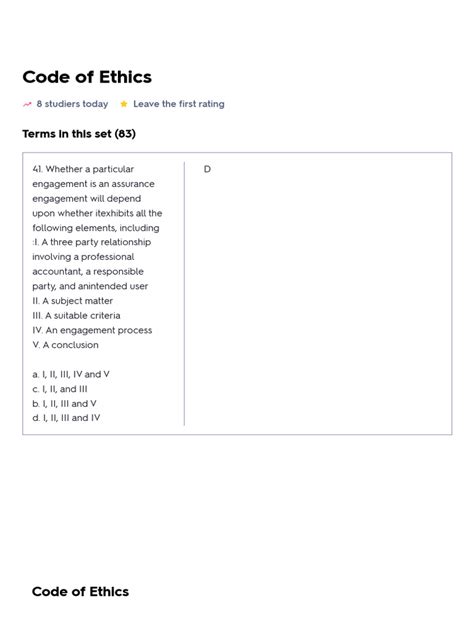 What Is Code Of Ethics Quizlet