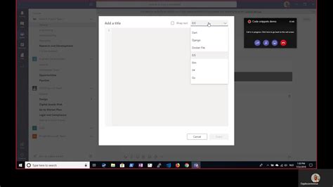 what is code snippet in teams