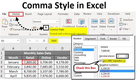 what is comma number format in excel