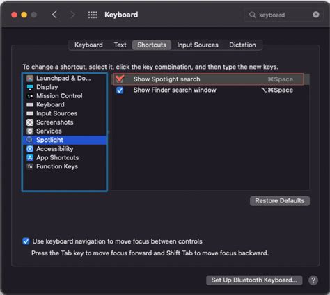 what is command space on mac