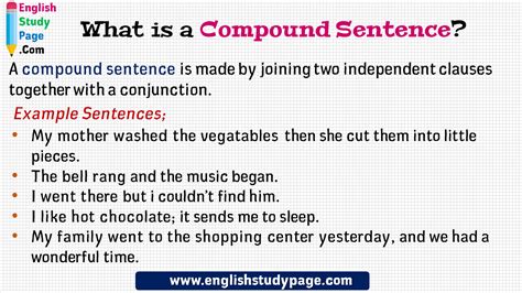 what is compound sentence explain with example