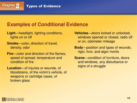 what is conditional evidence examples